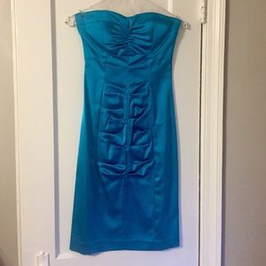 Caché turquoise/aqua blue cocktail dress